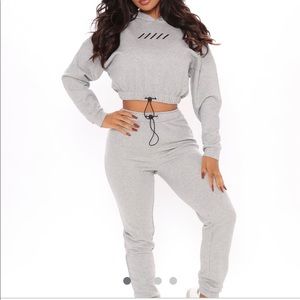 Grey Hoodie & Jogger Set from FashionNova in Size XS (both)